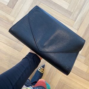 Louis Vuitton Black Epi Leather Art Deco Clutch